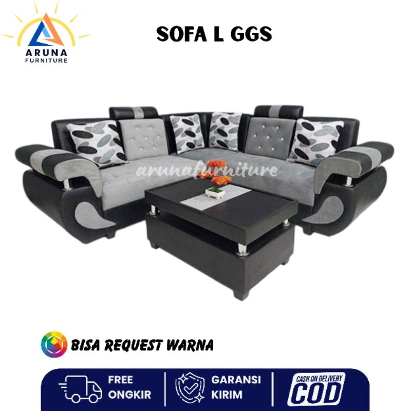 Sofa L GGS Sofa Sudut Kursi Tamu Sofa Minimalis Termurah Bandung