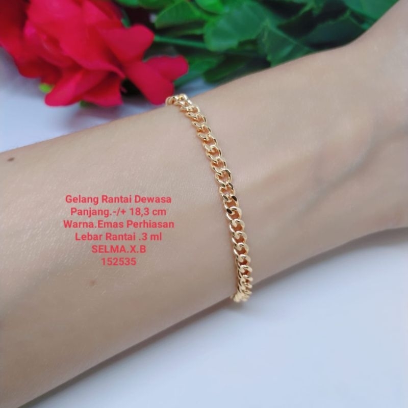 gelang rantai titanium xuping rhodium aksesories wanita kekinian fashion