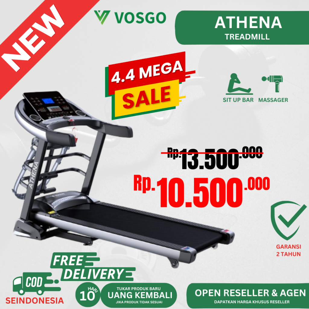 Alat Fitness Treadmill Elektrik Vosgo Athena