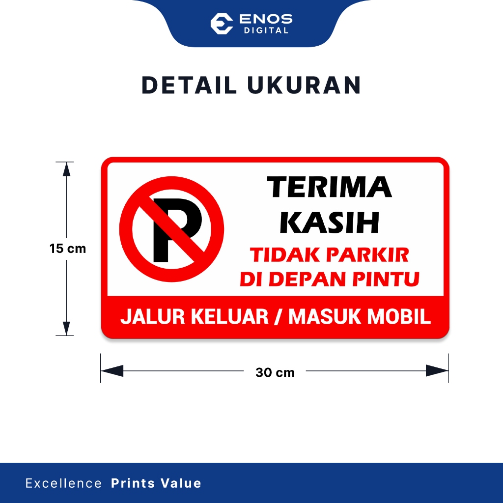 

kln SIGNBOARD DILARANG PARKIR DI DEPAN PINTU / AKRILIK ACRYLIC PRINT UV LASER CUTTING