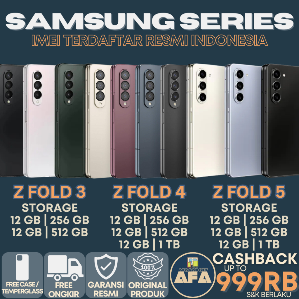 SEIN | SAMSUNG GALAXY Z FOLD 5 | 4 | 3 5G 256GB 512GB 1TB | SECOND ORIGINAL GARANSI RESMI INDONESIA