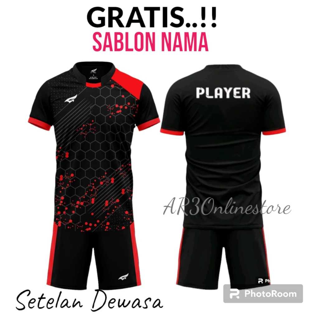 ( FREE SABLON NAMA ) Baju olahraga pria/wanita dewasa kaos badminton bulutangkis tenis meja voli sep