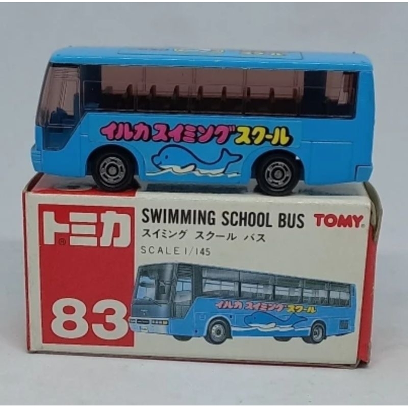 tomica swimming school bus isuzu super hi decker bus 83 tomy merah (t)
