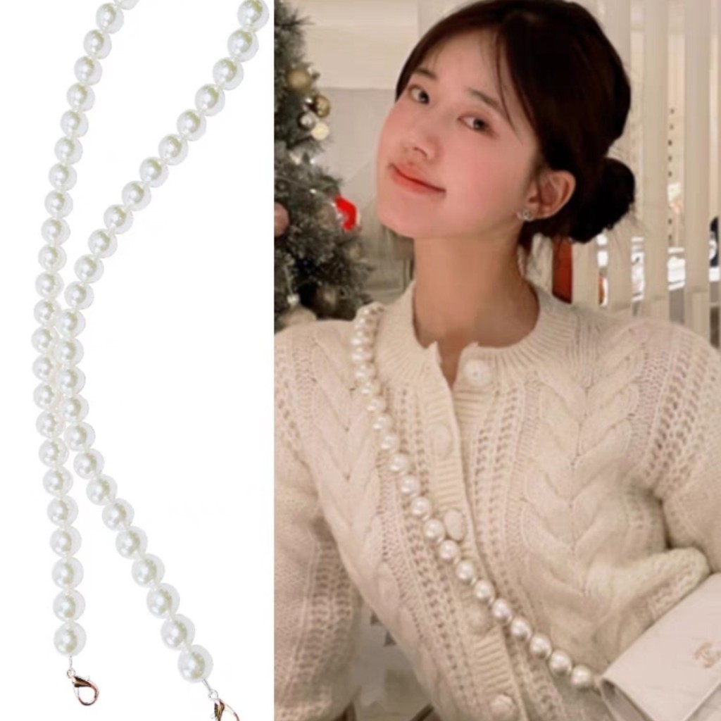 Big pearl strap bag