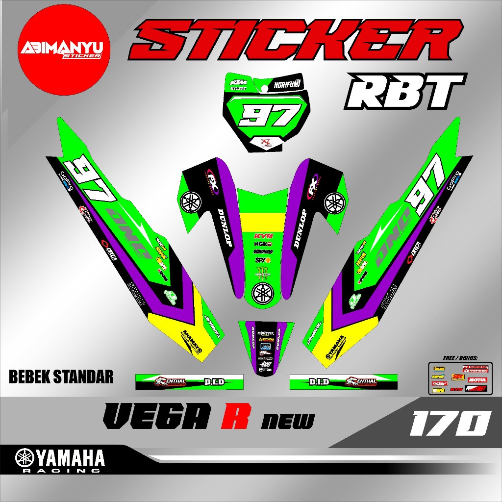 Sticker SETRIPING Semi Fullbody Rbt VEGA R NEW Rbt Motor Trabas ABM / Stiker Rbt VEGA R NEW 170