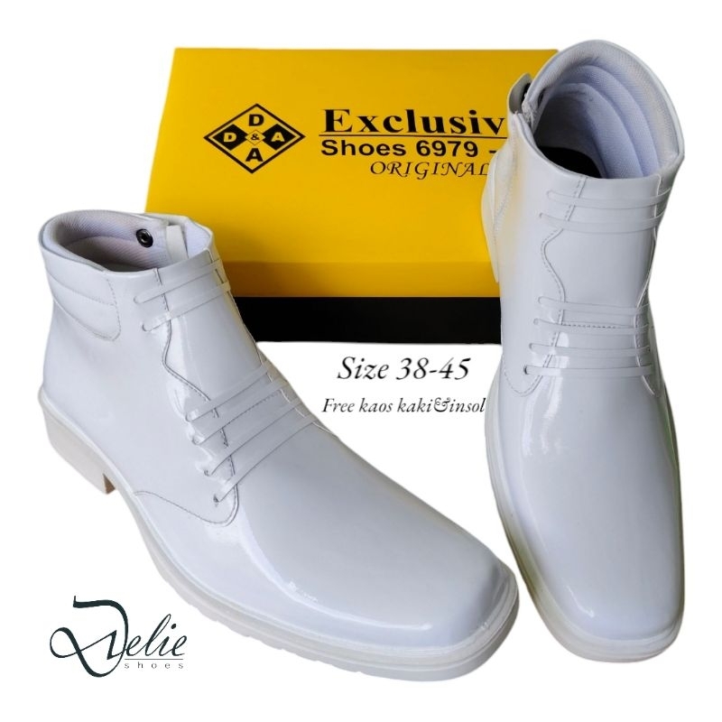 Sepatu Pdh Pdu Putih Pria Kilap delie exclusive Sepatu Dinas Putih Mengkilap