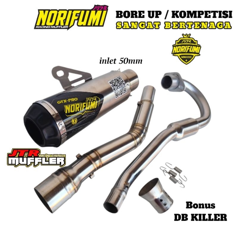 knalpot Norifumi Bore up kompetisi Klx 150 Crf 150l Dtracker 150 Norifumi Gtx pro