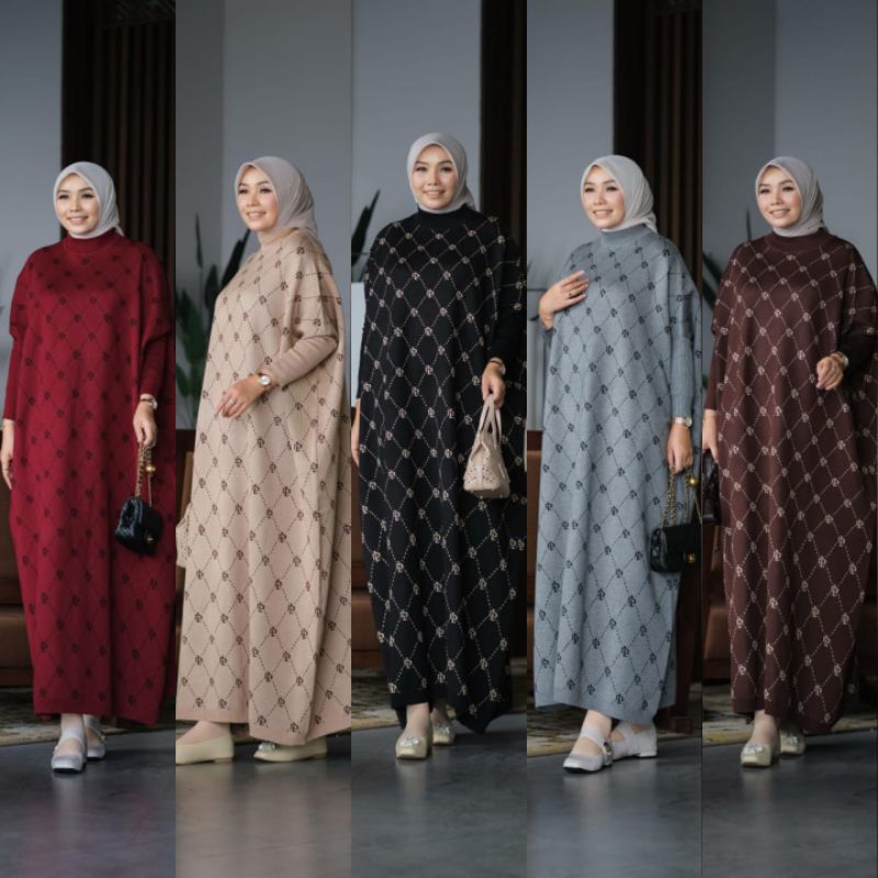 (S) DLOVERA MONOGRAM SADIA Baju Dress Gamis Wanita Muslimah Monogram Series By D'lovera.