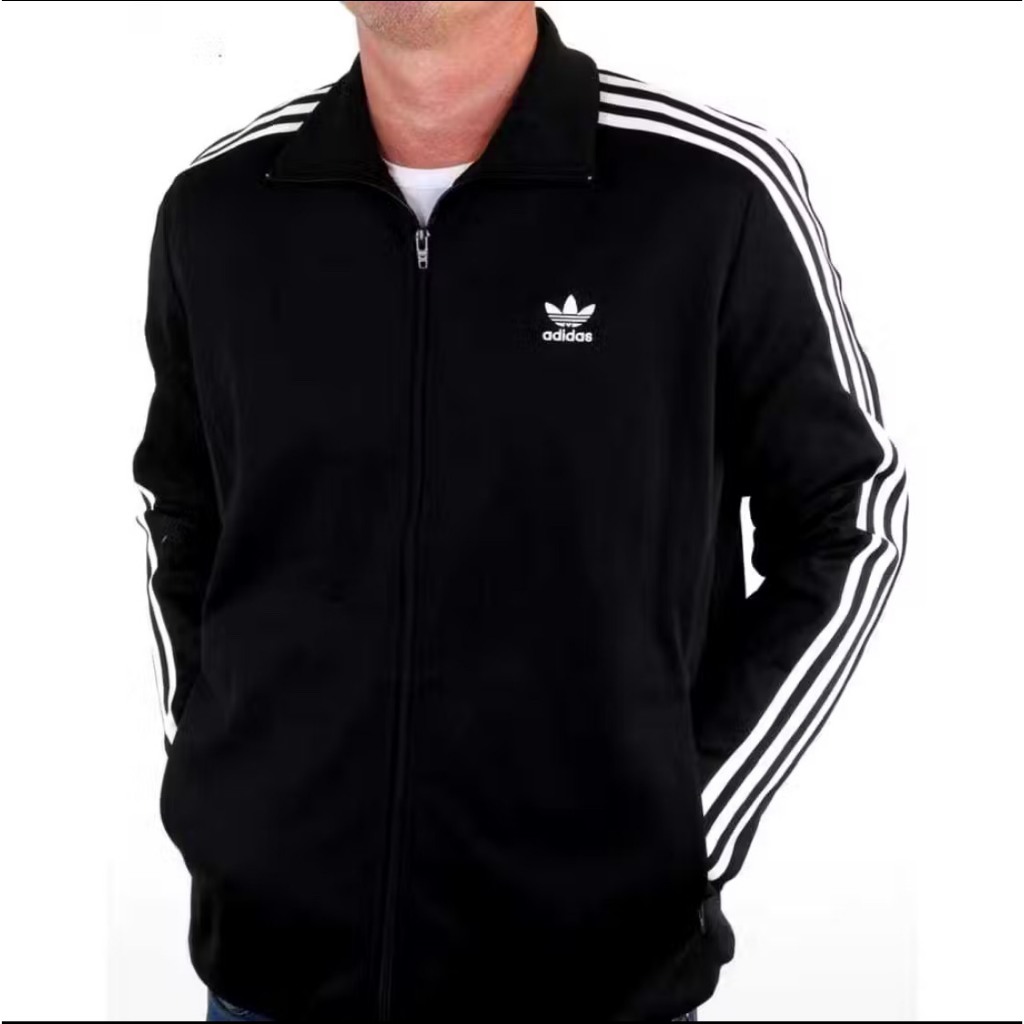 Jaket Tracktop Adidas Firebird Hitam Setrip Putih Basic Pria Wanita Full tag & Lebel Termura Dan Ter