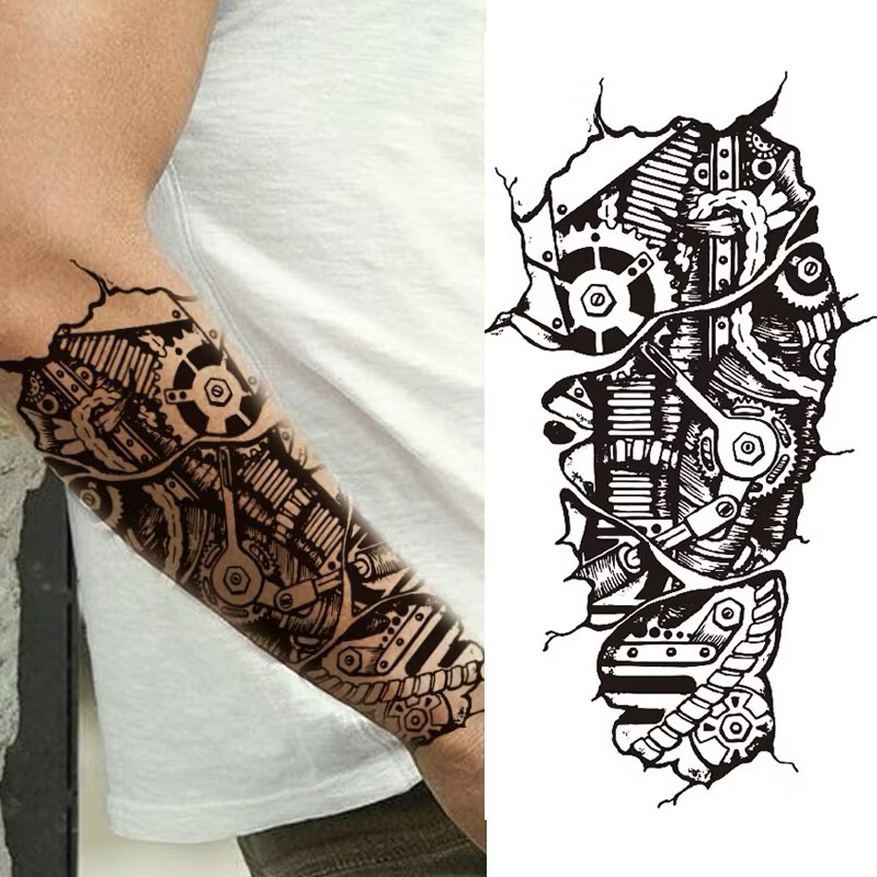 Medan Tatto sticker temporer setengah lengan tahan 5-7 hari