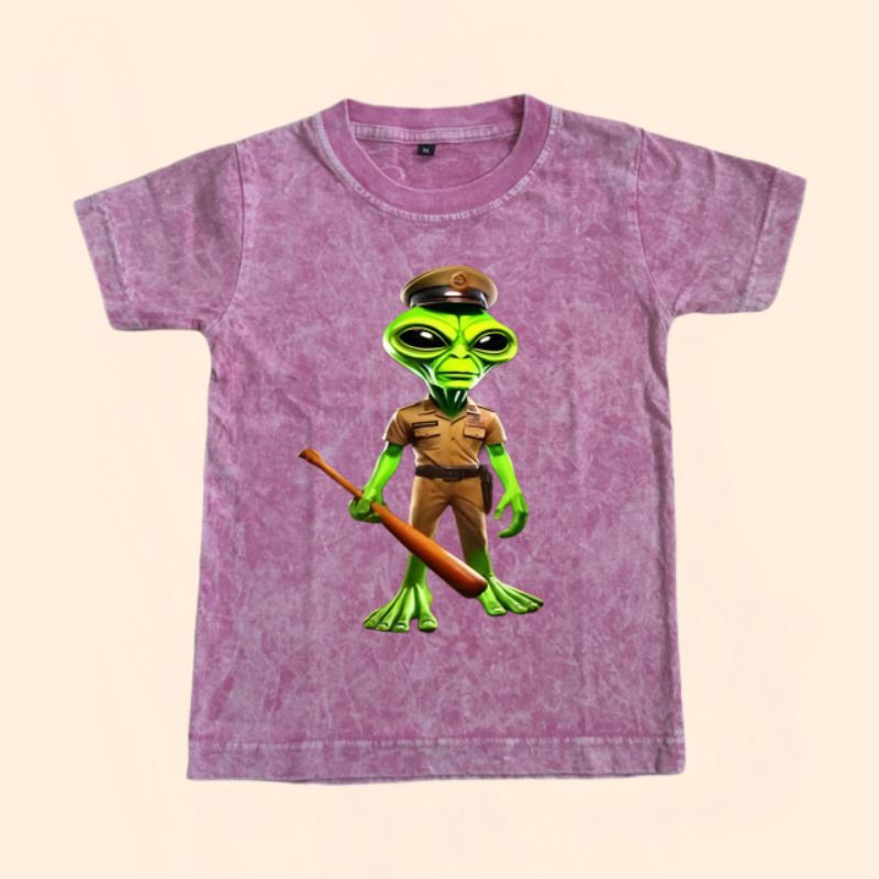 Kaos anak Washed anomali alien zip zip free nama