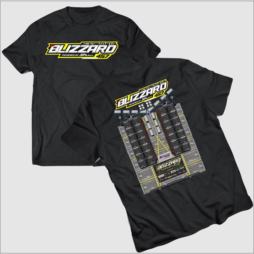 KAOS BLIZZARD AUDIO WARNA HITAM KAOS DEWASA