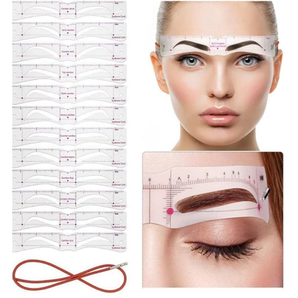CETAKAN ALIS 12 MODEL Tali Eyebrow Cetakan Alis Tali Pembentuk Alis