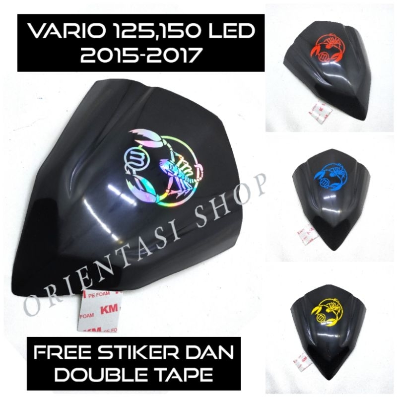 Visor Hitam Vario 125 , 150 Led 2015-2017 Stiker Scorpio Free Double Tape