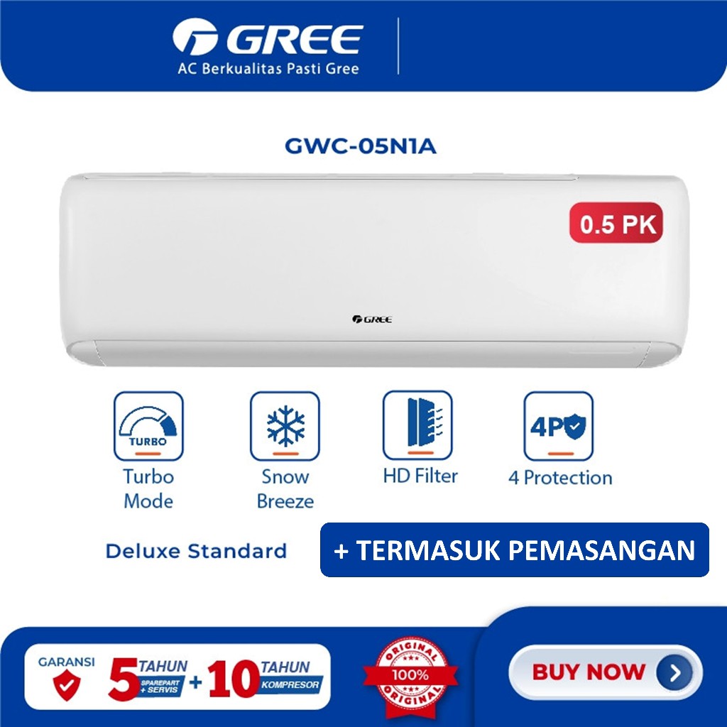 AC GREE GWC05N1A 1/2PK DELUXE STD GREE AC GWC 05N1A BLACK DIAMOND FIN OUTDOOR AC dan GOLD FIN