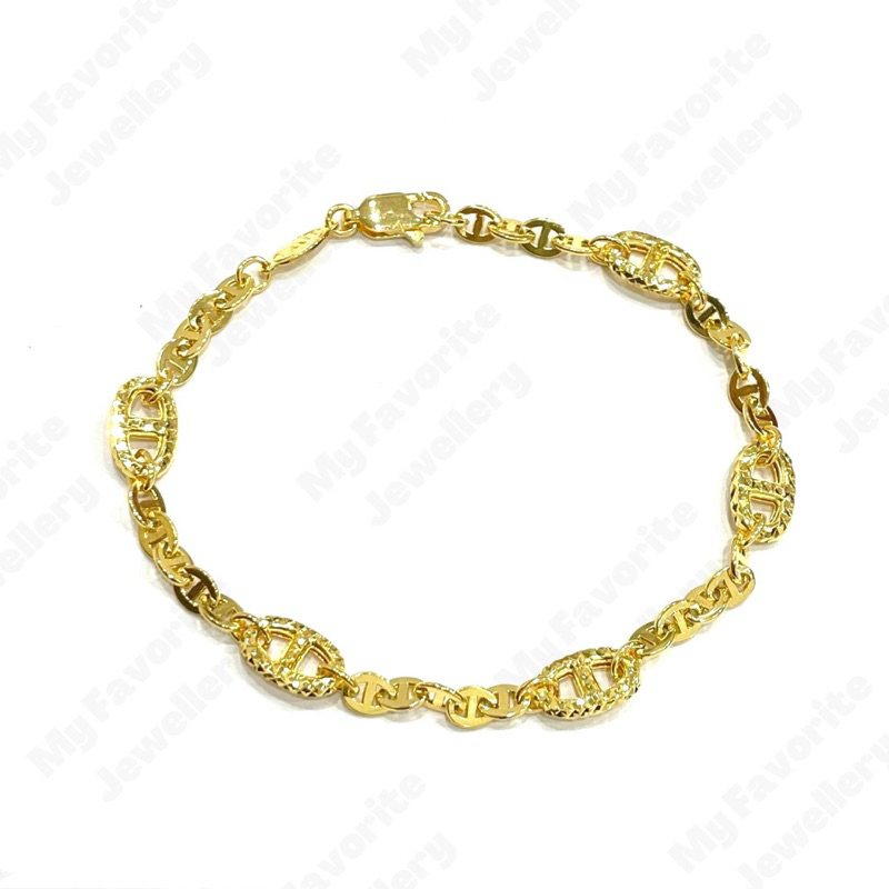 Gelang Tangan Model Castelli Kristal EMAS ASLI Kadar 700 16K