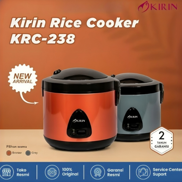 Rice Cooker Kirin 2 Liter KRC-238 / Rice Cooker Kirin 2L / Alat Pemanas Nasi Kirin 2L/Rice Cooker 2L