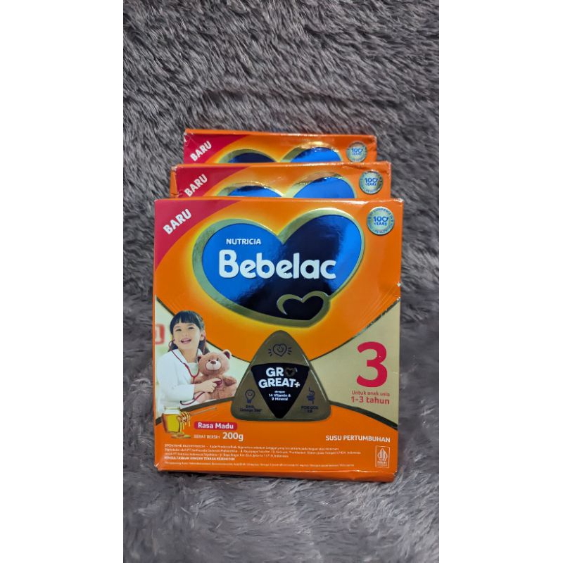 Bebelac 3 Rasa Madu Susu Bubuk Pertumbuhan 200 gram | Desimaenshop