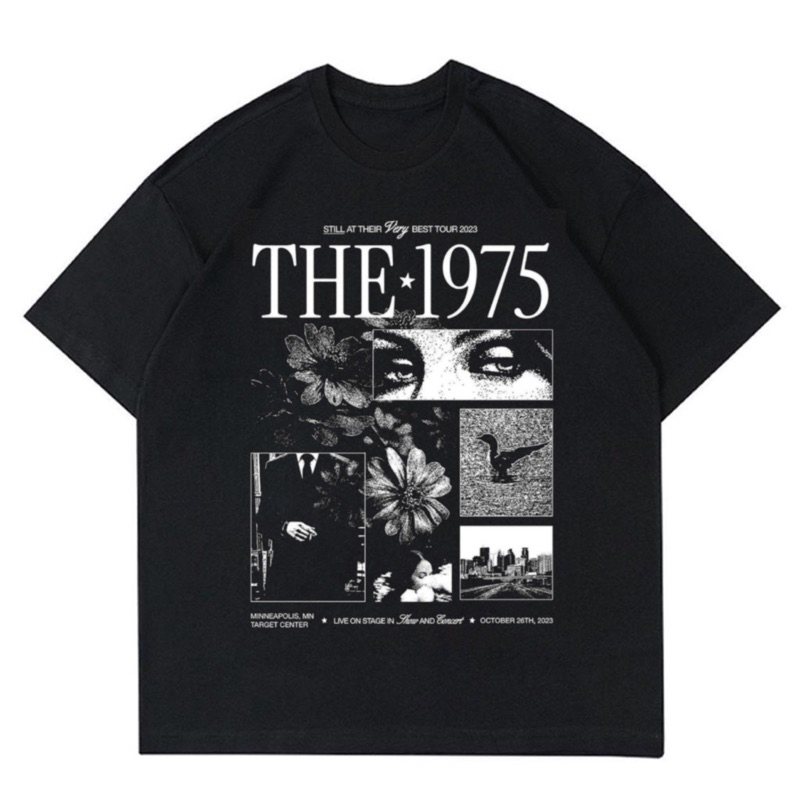 KAOS BAND THE 1975 | T-SHIRT BAND THE 1975 HITAM COTTON COMBED 24s | BAJU BAND PRIA HITAM OVERSIZE