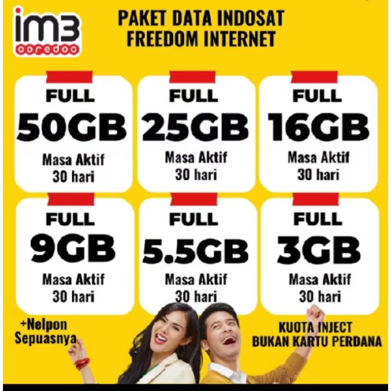 PROMO Paket Data Indosat 28 hari / MURAH KUOTA INDOSAT 100GB BULANAN mingguan harian 1Gb 2Gb 3Gb 4gb