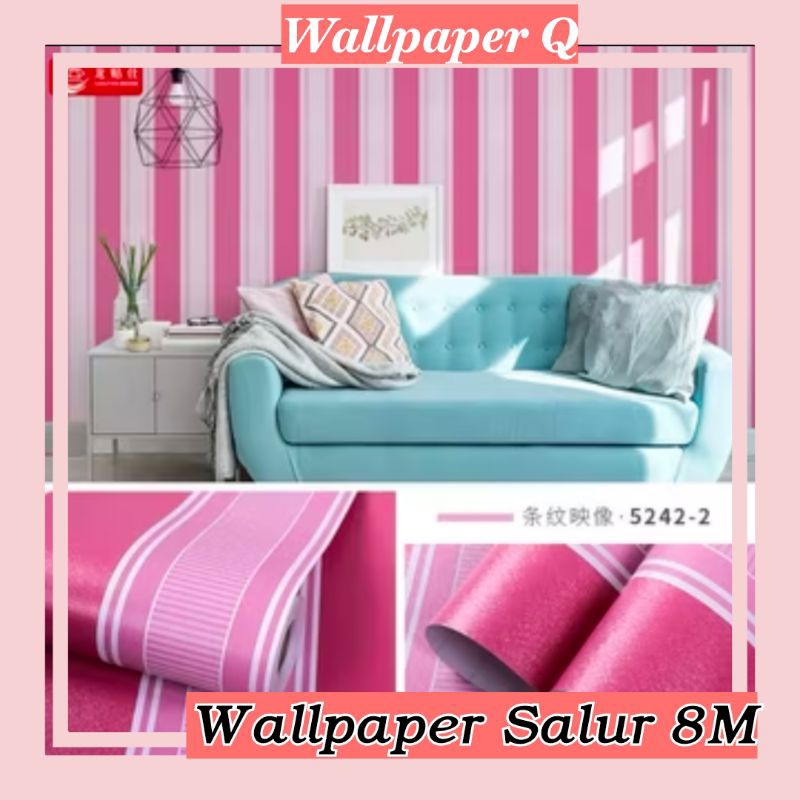Wallpaper Salur Garis 10M Wallpaper Stiker Hiasan Dinding Wallpaper Ruang Tamu Kamar Tidur Teras Kan
