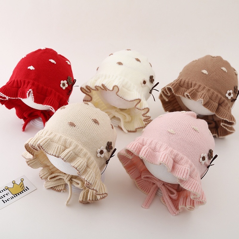 TOPI ANAK PEREMPUAN TOPI BONNET NONI BELANDA BATITA TOPI RAJUT 6 BULAN - 3 TAHUN 2081-34