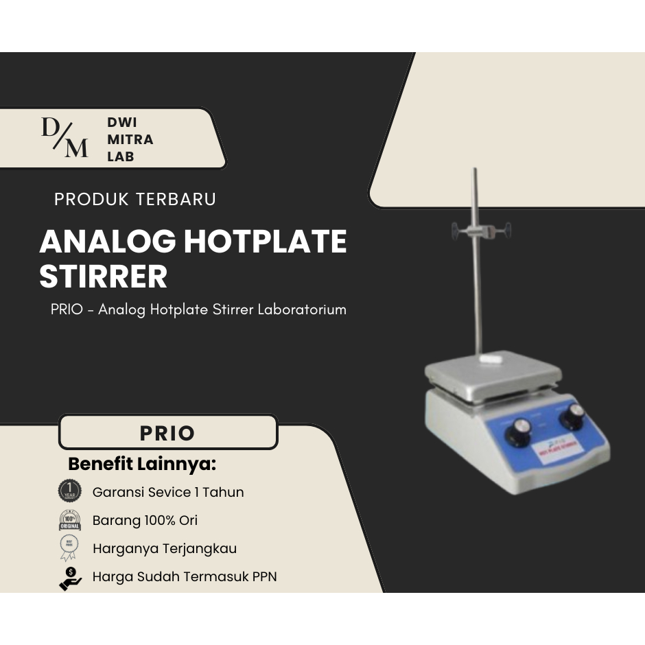 PRIO - Analog Hotplate Hot Plate Stirrer Alat Lab Laboratorium