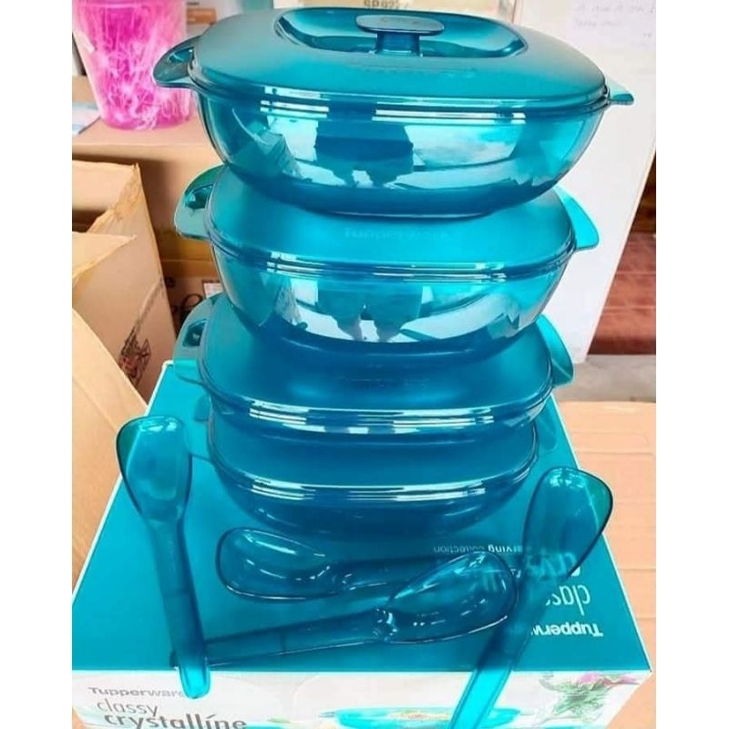 CLASSY CRYSTALLINE SET TUPPERWARE WADAH SAJI PRASMANAN TUPPERWARE