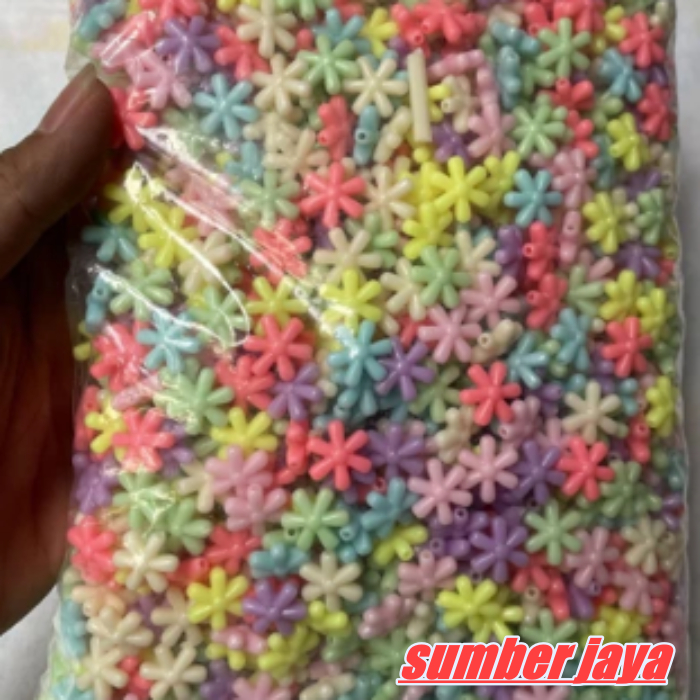 1pon manik manik pastel salju mix warna pastel