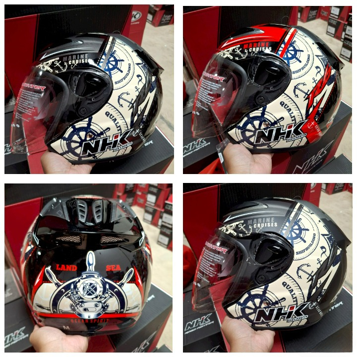 HELM NHK HALF FACE HELM NHK R6 ANEKA MOTIF NAUTICAL