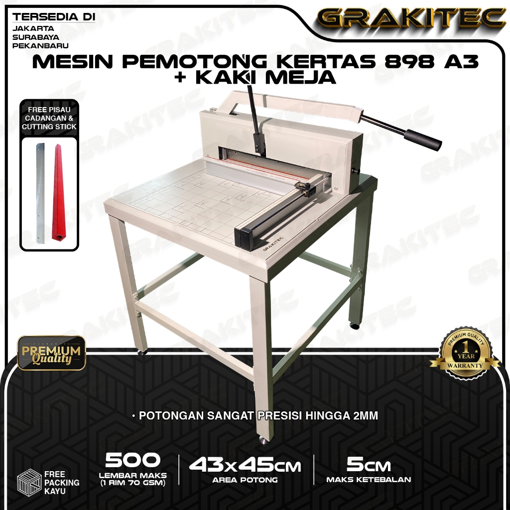 

Mesin Pemotong Kertas 898 A3 + Kaki Meja