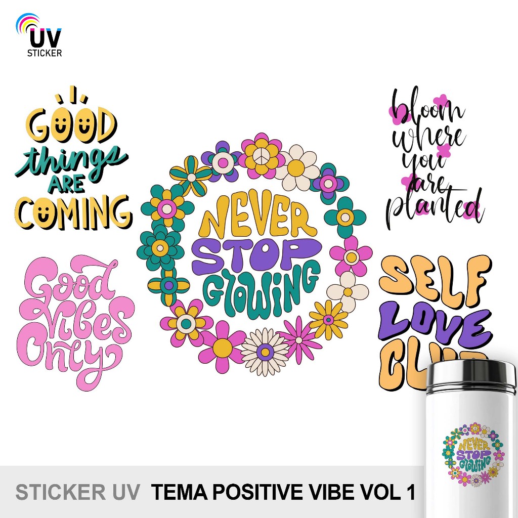 

STIKER UV - TEMA POSITIVE VIBE VOL 1 | STICKER UV, STICKER MOTOR, STICKER MOBIL, STICKER HELM, STICKER TUMBLER, STICKER 3D, STICKER UV DTF BY UVSticker