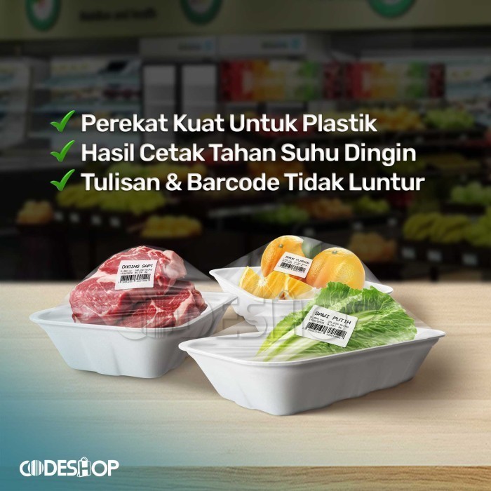 

Label Yupo Thermal 40 x 45 1 Line Isi 500pcs 40x45 mm Stiker Timbangan 40x45mm