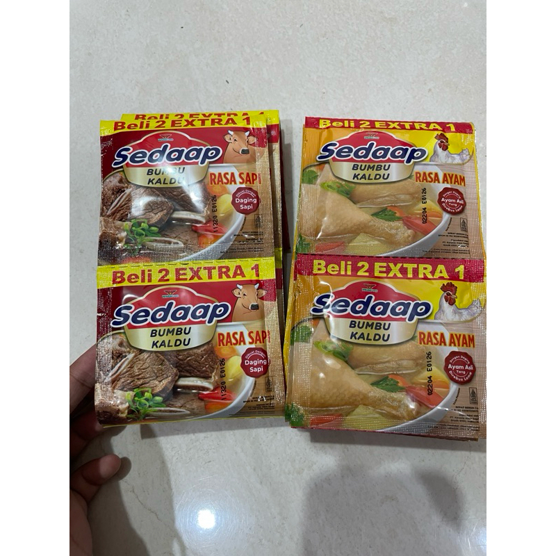 

[1 Rtg/18 saset] Sedaap bumbu kaldu-Sedaap kaldu rasa ayam-Sedaap kaldu rasa sapi