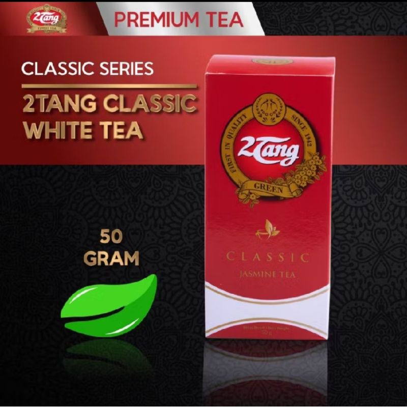 

2TANG CLASSIC JASMINE TEA 50Gr - Teh Seduh Cap Dua Tang / Teh Aroma Melati Premium / Teh 2Tang Premium / Teh Tubruk / Teh Kepyur / Teh Seduh Wangi / Teh Melati / Oleh Oleh Tegal Slawi / Teh Tubruk Khas Tegal Slawi / Teh Solo / Teh Sepet Solo / Teh Wangi