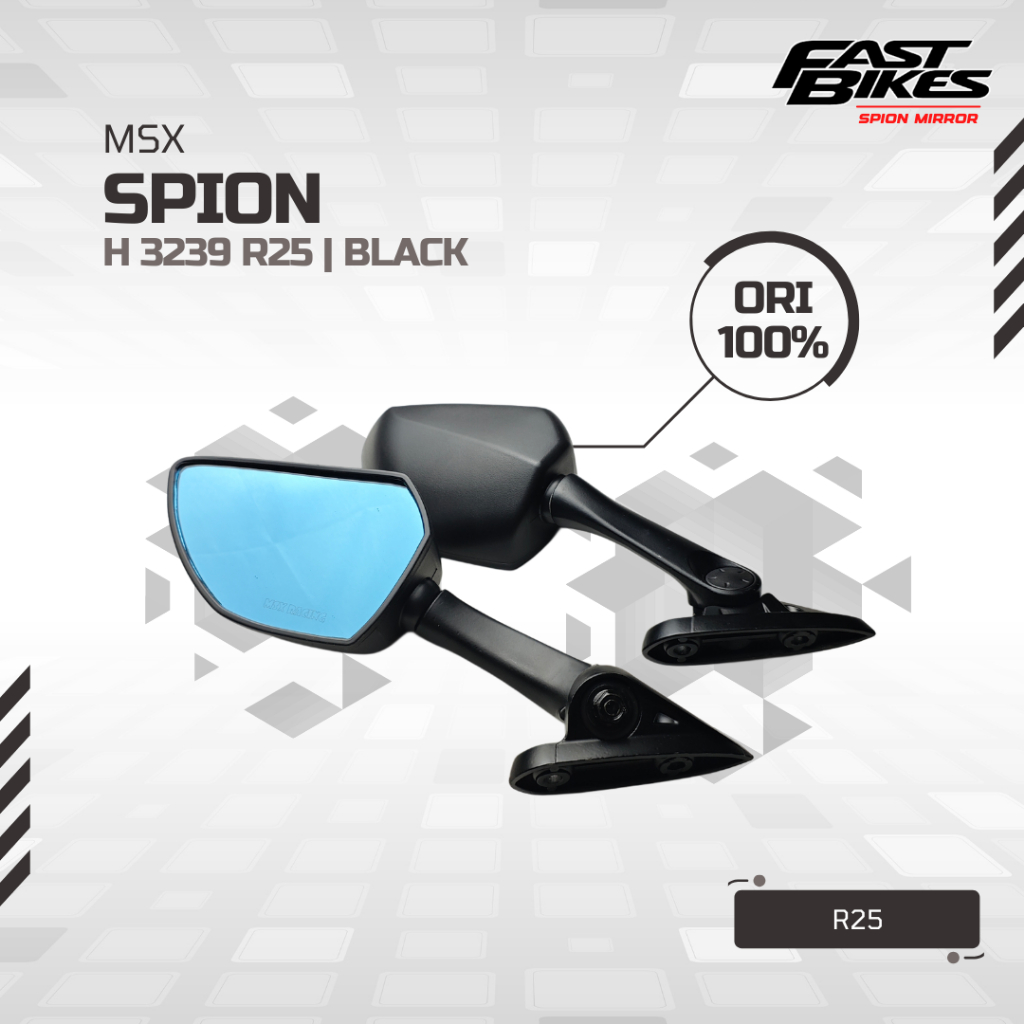 MSX Spion Hitam Variasi Kaca Biru Long Universal Honda Yamaha Aerox Nmax Lexi