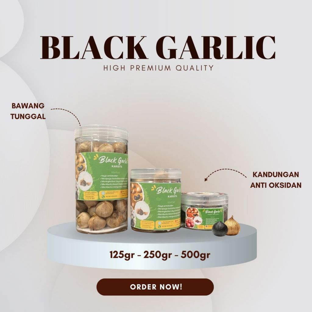 

BLACK GARLIC BAWANG HITAM TUNGGAL KARISTA HERBAL 125GR 250GR 500GR