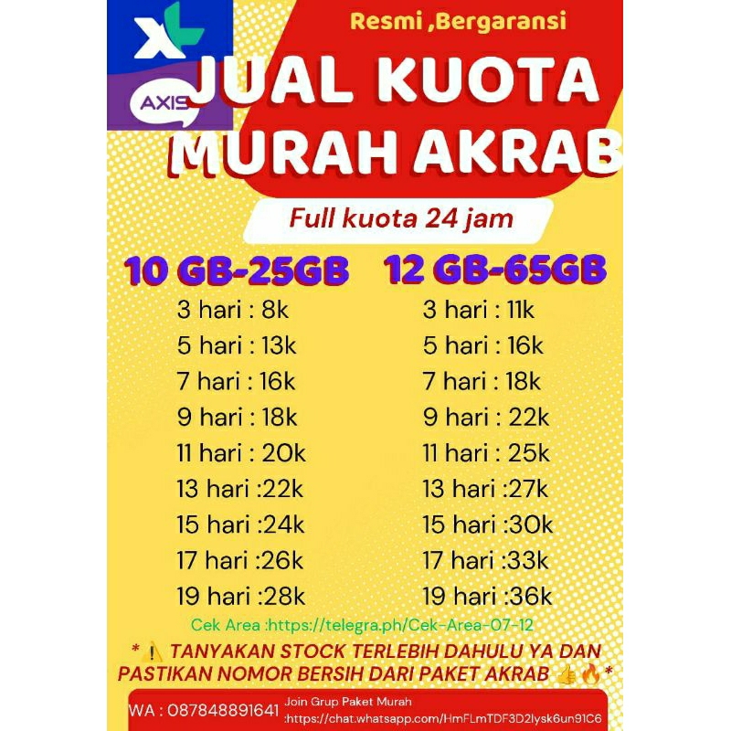 paket kuota Internet Murah XL,Axis
