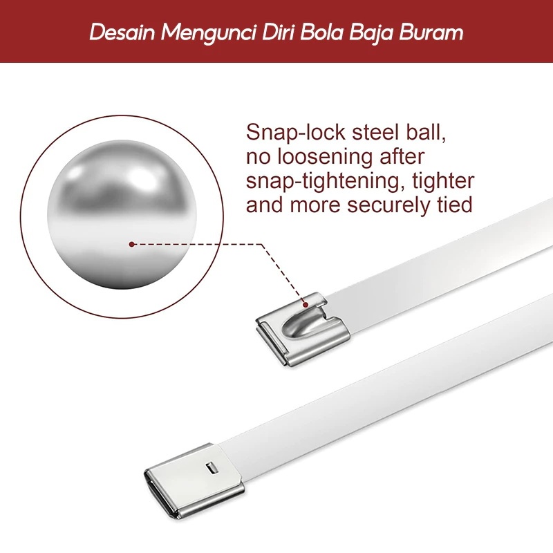 

gk (100 Pcs ) Kabel Ties/ Kabel Tis Stainless SS304 20cm/30cm/40cm/50cm Exhaust /Cable Ties ikat