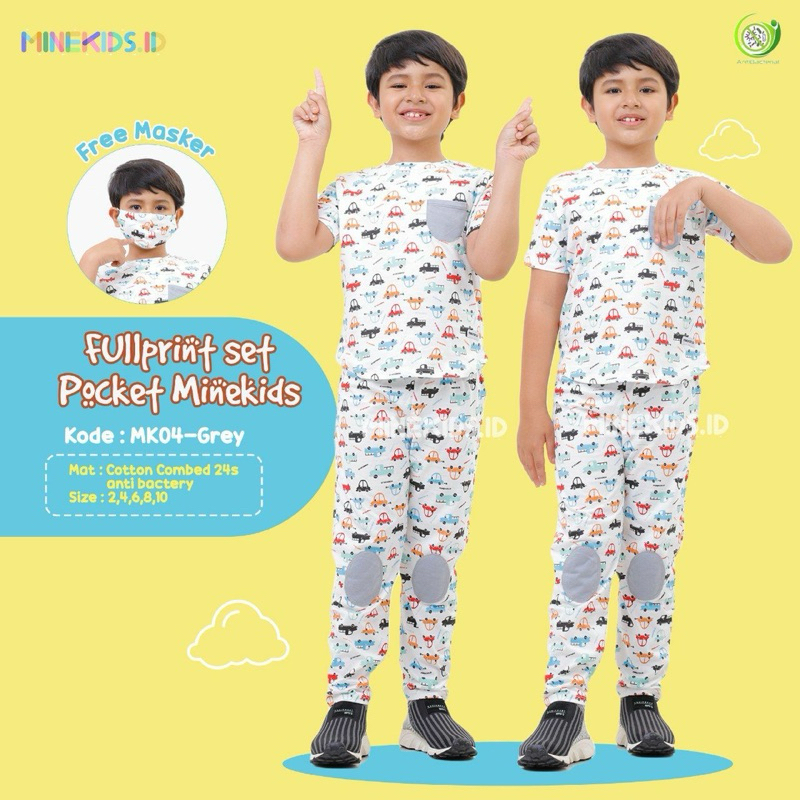 MINEKIDS.ID | PAJAMAS SETELAN BAJU TIDUR KAOS ANAK HARIAN