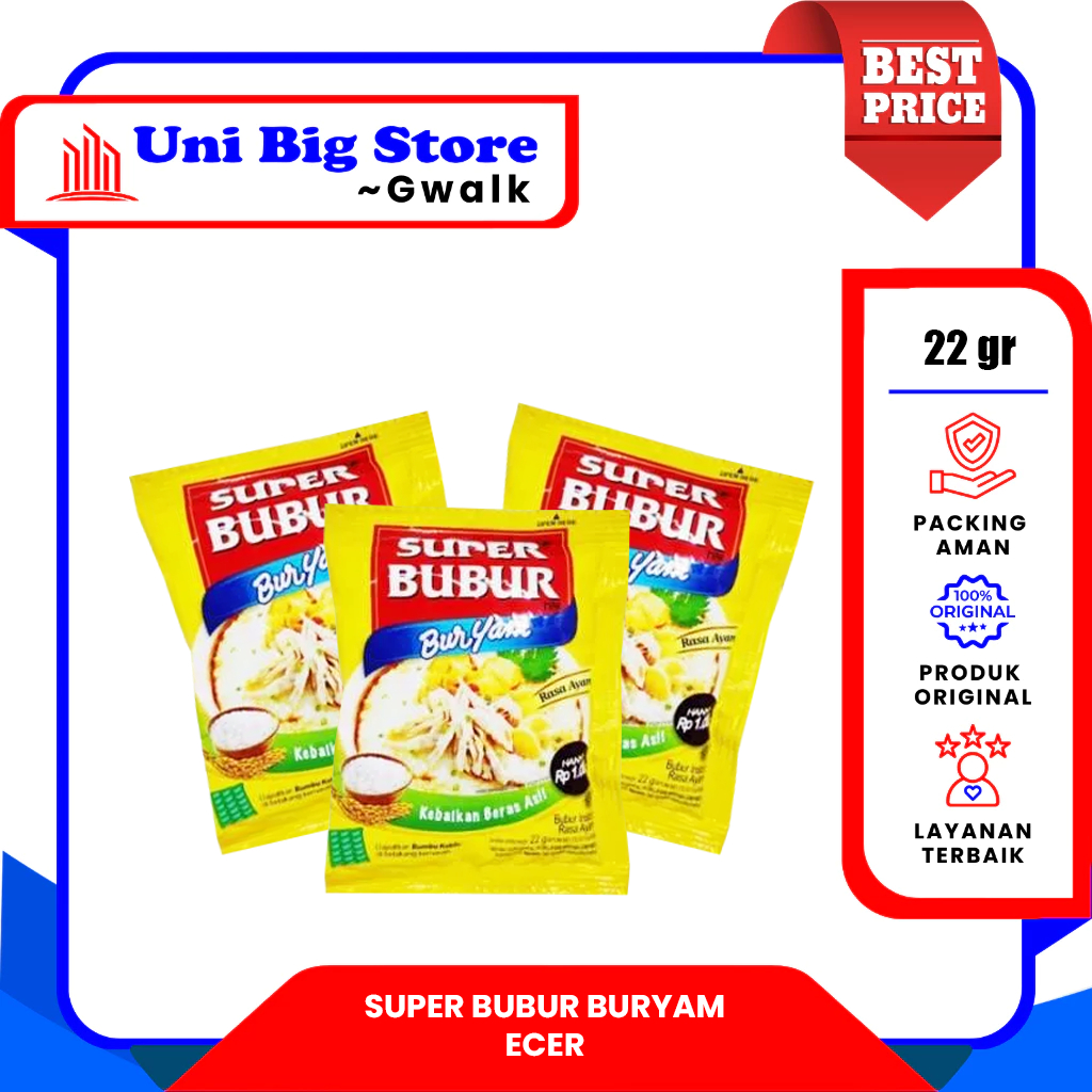 

SUPER BUBUR BURYAM BUBUR AYAM INSTAN ECER - 22 gr