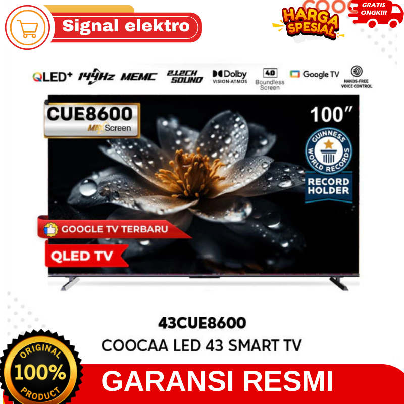 Coocaa 43 inc 43CUE8600 CUE8600 Eco-QLED 4K Google TV GARANSI RESMI