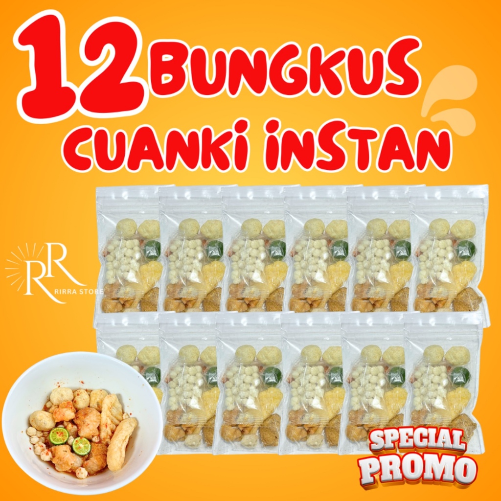

PAKET CUANKIE INSTAN 12 PCS HEMAT MAKANAN INSTAN food kaldu Pedas Ayam Seblak Kuah