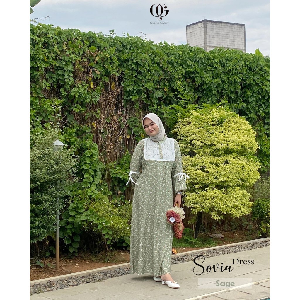Dress Muslimah Gamis Motif Terbaru Gamis Rayon Motif Kekinian Sovia