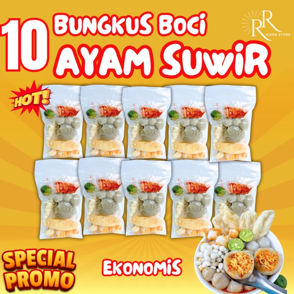 

10 BUNGKUS BASO ACI AYAM SUWIR PEDAS PAKET USAHA Food Kaldu Instan Makanan Mie Kuah- EKONOMIS