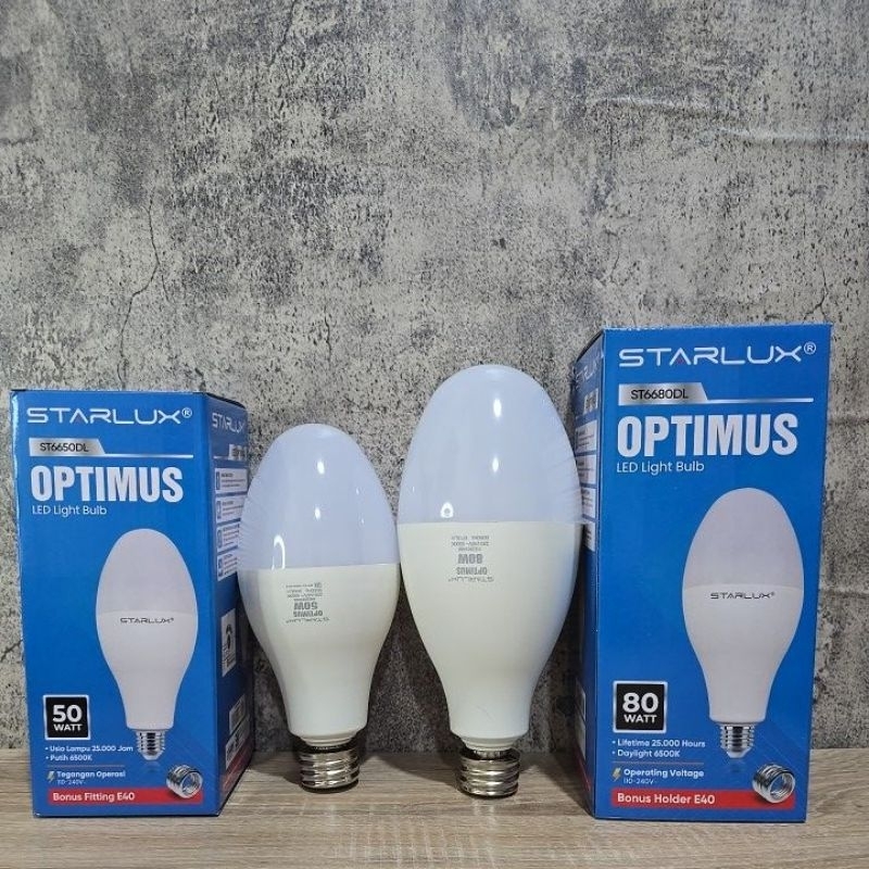 Lampu LED Light Bulb ML Starlux 50 Watt 80 Watt OPTIMUS Sinar Putih