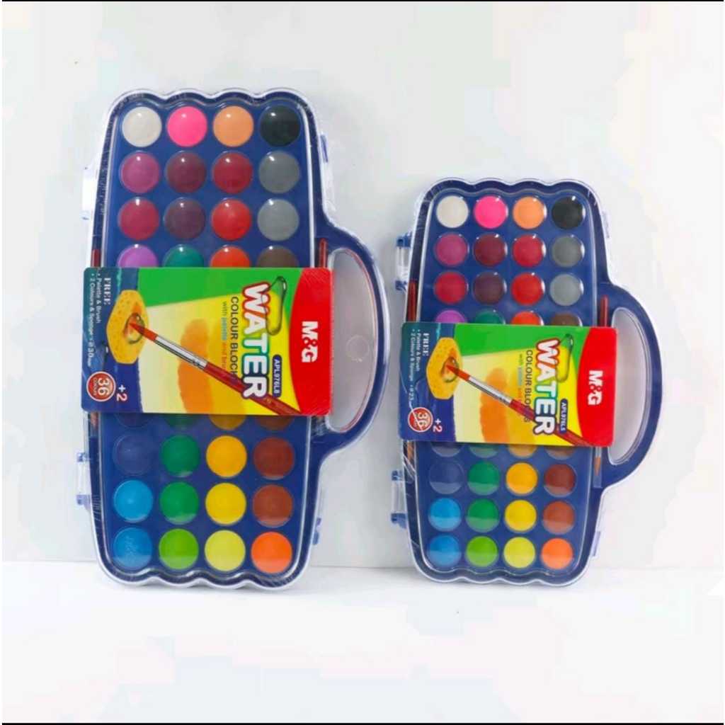 

M&G WATER COLOUR BLOCKS WITH PALLETE AND BRUSH 32 COLOURS APL976L8