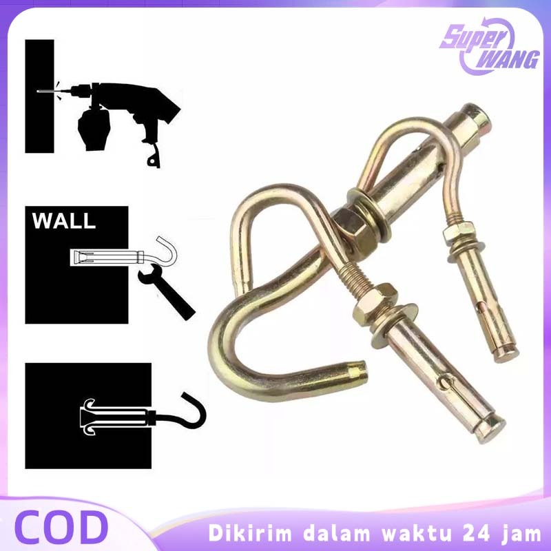 10pcs Hook Dynabolt M6 M8 Dynabolt Anchor Dynabolt Gantung Hook Bolt Baut Hook Dynaset Dynabolt