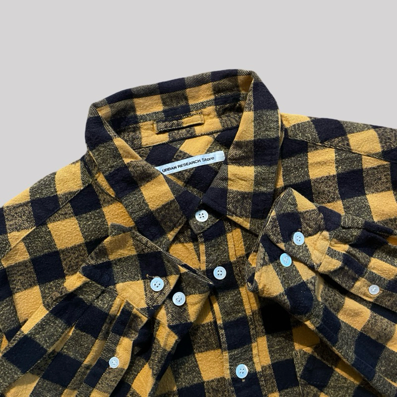 Kemeja Flannel Urban Research Kuning - L