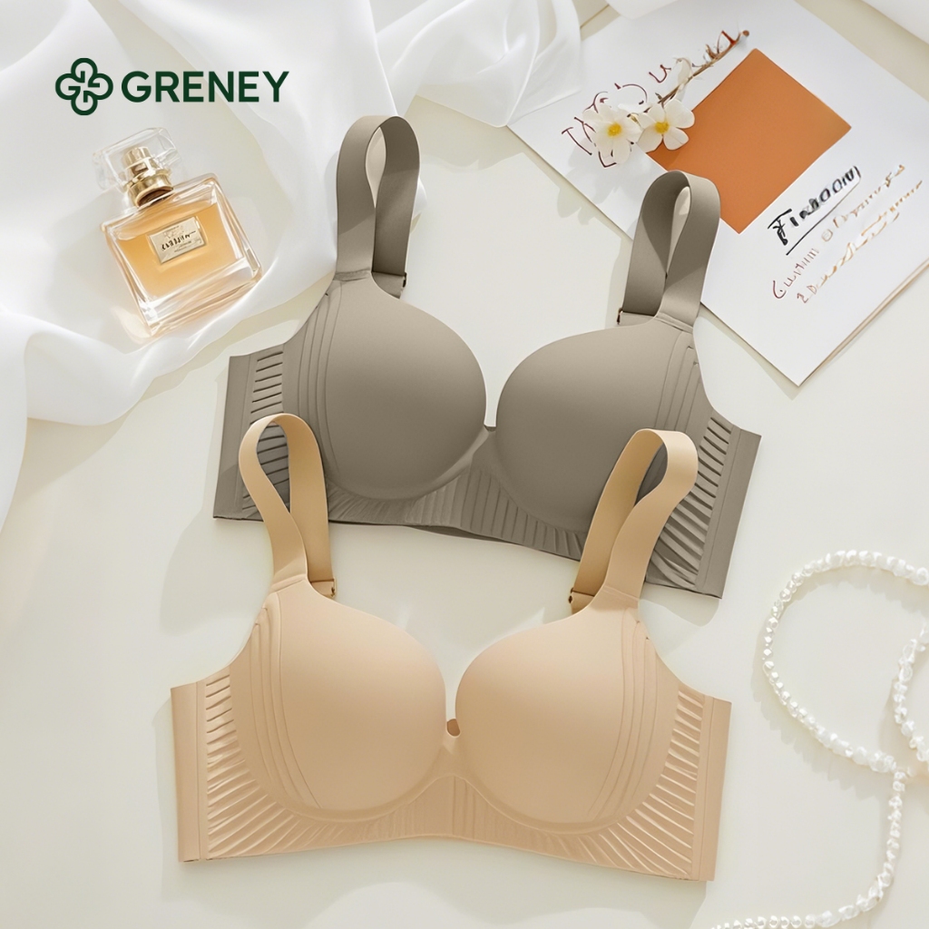 GRENEY-Gbras-Bra Jumbo Big Size Desain Cup Pijat Tanpa kawat Push Up Seamless Bra Cup Tipis Desain p